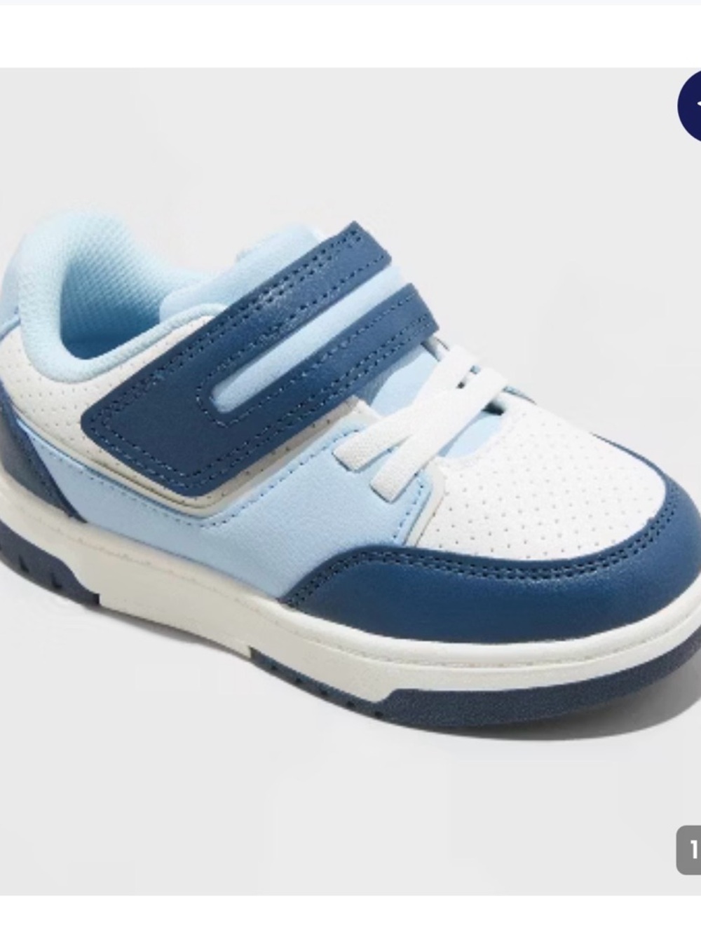 Boys Size 9 Toddler NEW Cat & Jack Light Blue and Navy Velcro Kids Sneakers